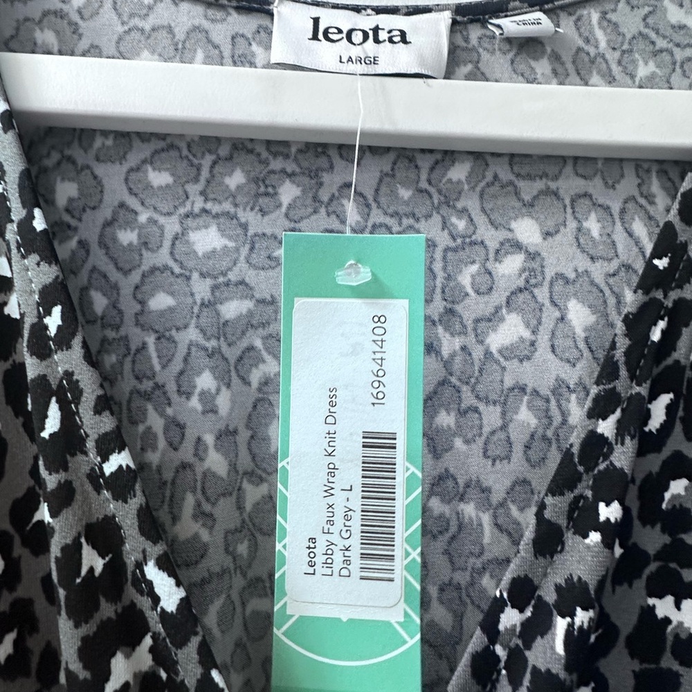 NWT Leota Black White and Grey Animal Print Dress from Stitch Fix - Picture 7 of 9